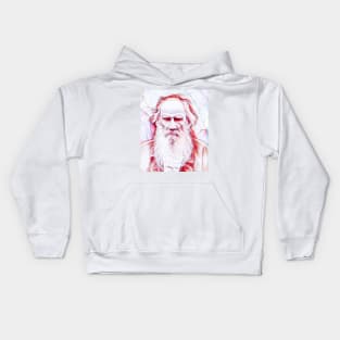 Leo Tolstoy Portrait | Leo Tolstoy Artwork Line Art Kids Hoodie